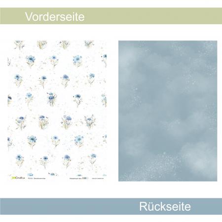 Streublumen blau - Wiesentraum blau - Designpapier